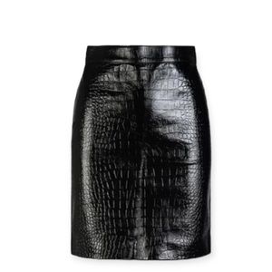 Old Navy Genuine Leather Croc Embossed Skirt Size 10